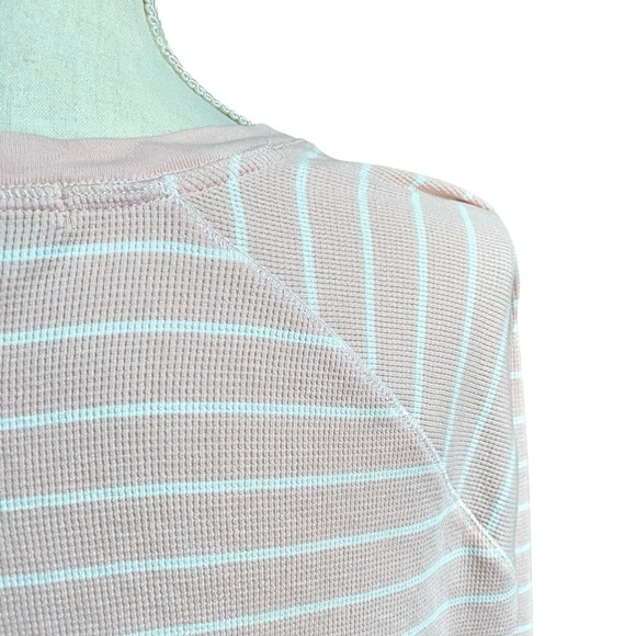PJ Salvage Thermal Lounge Top Shine Bright Striped Waffle Knit Long Sleeve L - Picture 11 of 15